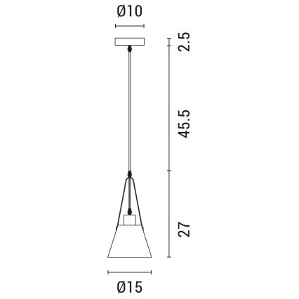 Hängeleuchte an Schnur 1xE27/40W/230V weiß