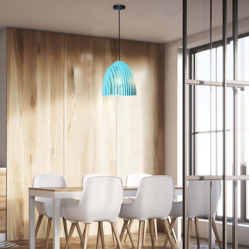 Hängeleuchte an Schnur 1xE27/60W/230V blau