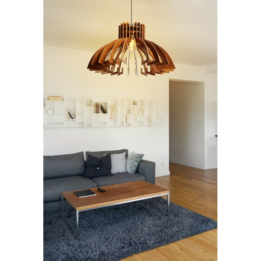 Hängeleuchte an Schnur 1xE27/60W/230V braun d 39 cm