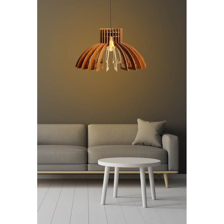 Hängeleuchte an Schnur 1xE27/60W/230V braun d 54 cm