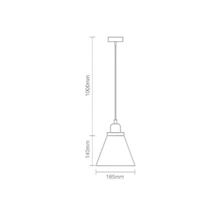 Hängeleuchte an Schnur 1xE27/60W/230V d 18,5 cm