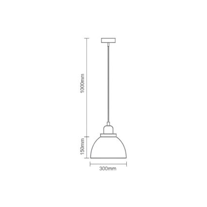 Hängeleuchte an Schnur 1xE27/60W/230V d 30 cm