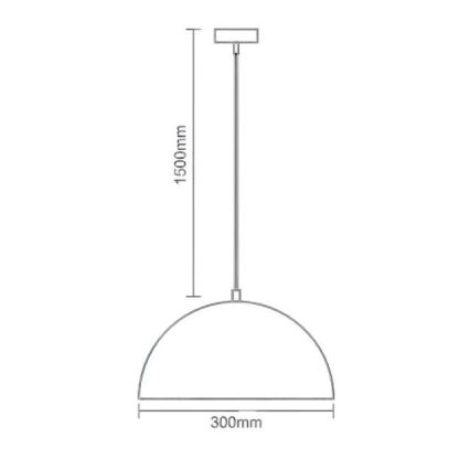 Hängeleuchte an Schnur 1xE27/60W/230V d 30 cm schwarz