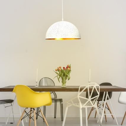 Hängeleuchte an Schnur 1xE27/60W/230V d 30 cm weiß