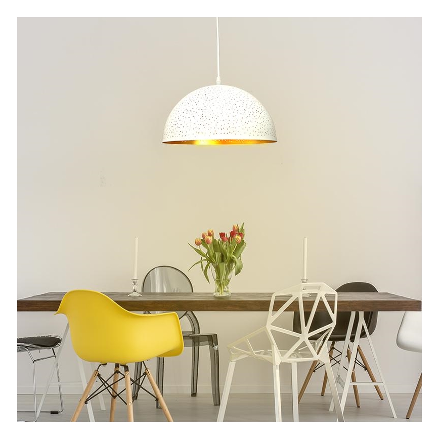 Hängeleuchte an Schnur 1xE27/60W/230V d 30 cm weiß
