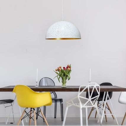 Hängeleuchte an Schnur 1xE27/60W/230V d 30 cm weiß