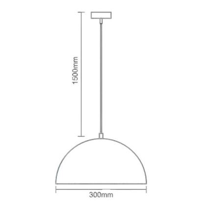 Hängeleuchte an Schnur 1xE27/60W/230V d 30 cm weiß