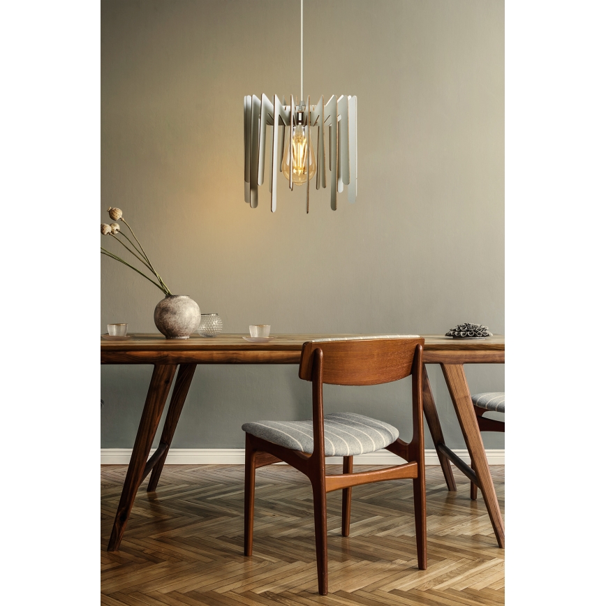 Hängeleuchte an Schnur 1xE27/60W/230V weiß d 23 cm