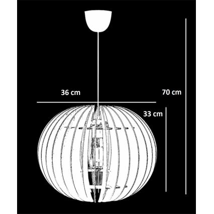 Hängeleuchte an Schnur 1xE27/60W/230V weiß d 36 cm