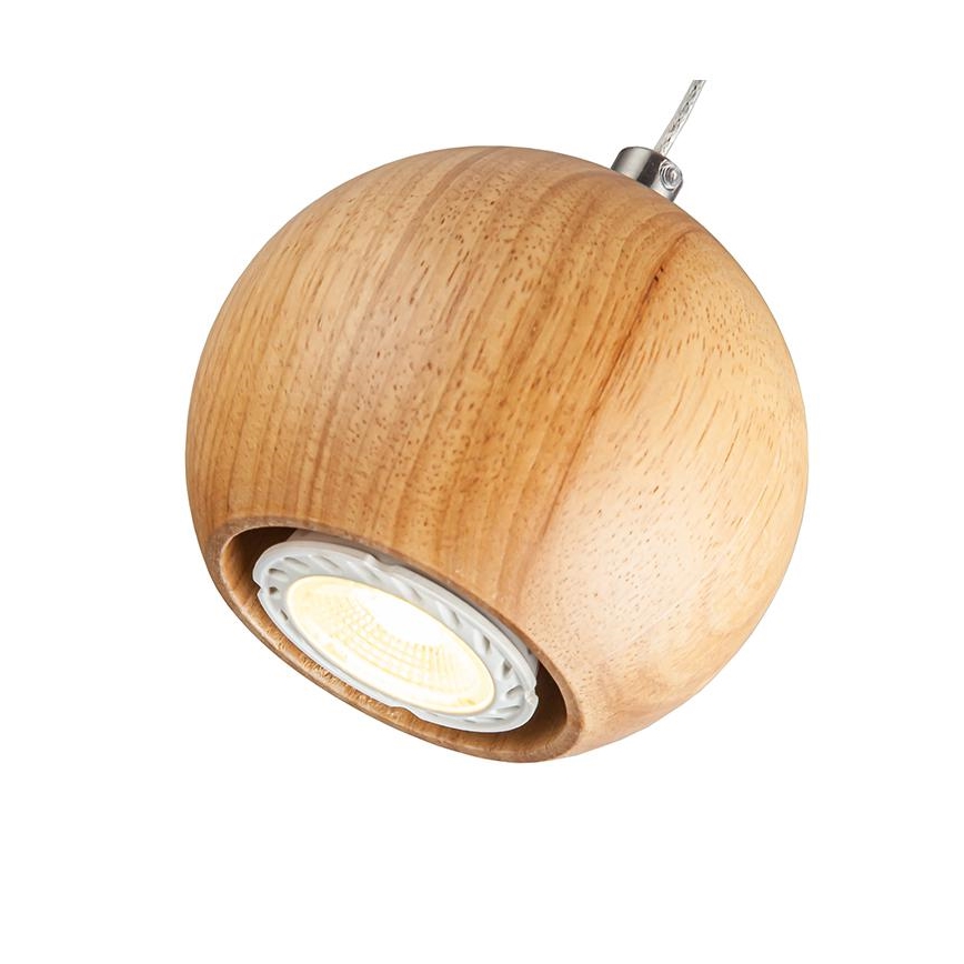 Hängeleuchte an Schnur 1xGU10/10W/230V Esche/Massivholz braun