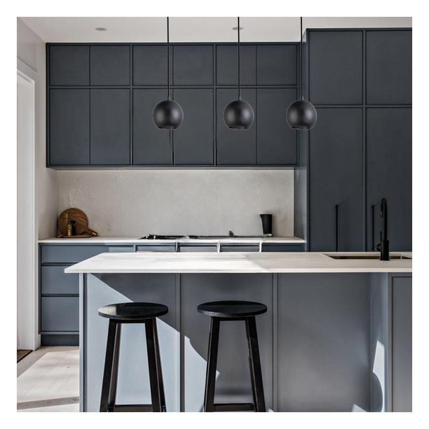 Hängeleuchte an Schnur 1xGU10/10W/230V Esche/Massivholz schwarz