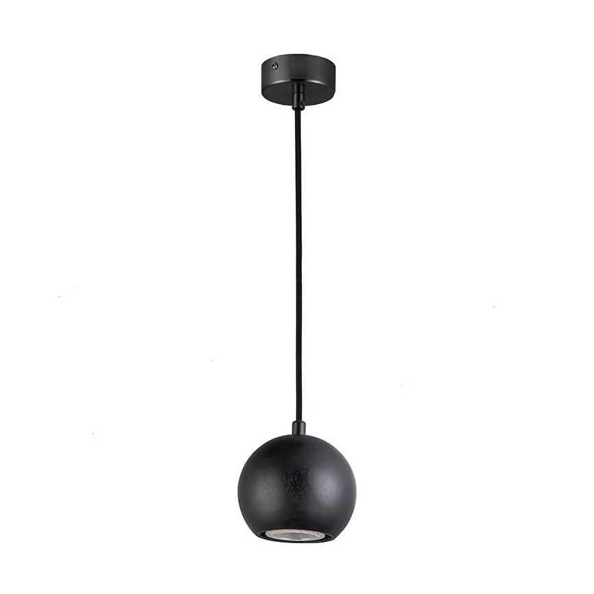 Hängeleuchte an Schnur 1xGU10/10W/230V Esche/Massivholz schwarz