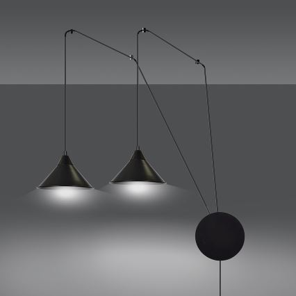 Hängeleuchte an Schnur ABRAMO 2xE27/15W/230V schwarz