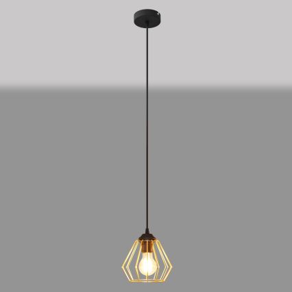 Hängeleuchte an Schnur AGAT 1xE27/15W/230V golden/schwarz