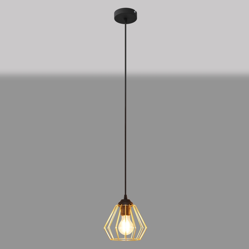 Hängeleuchte an Schnur AGAT 1xE27/15W/230V golden/schwarz