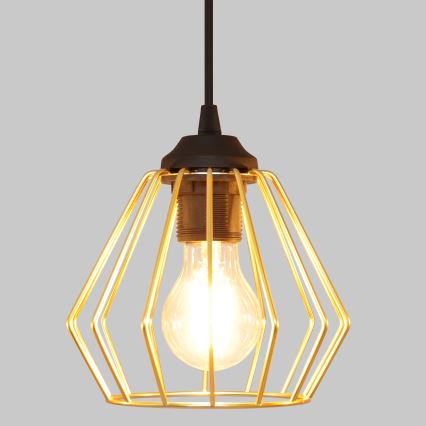 Hängeleuchte an Schnur AGAT 1xE27/15W/230V golden/schwarz