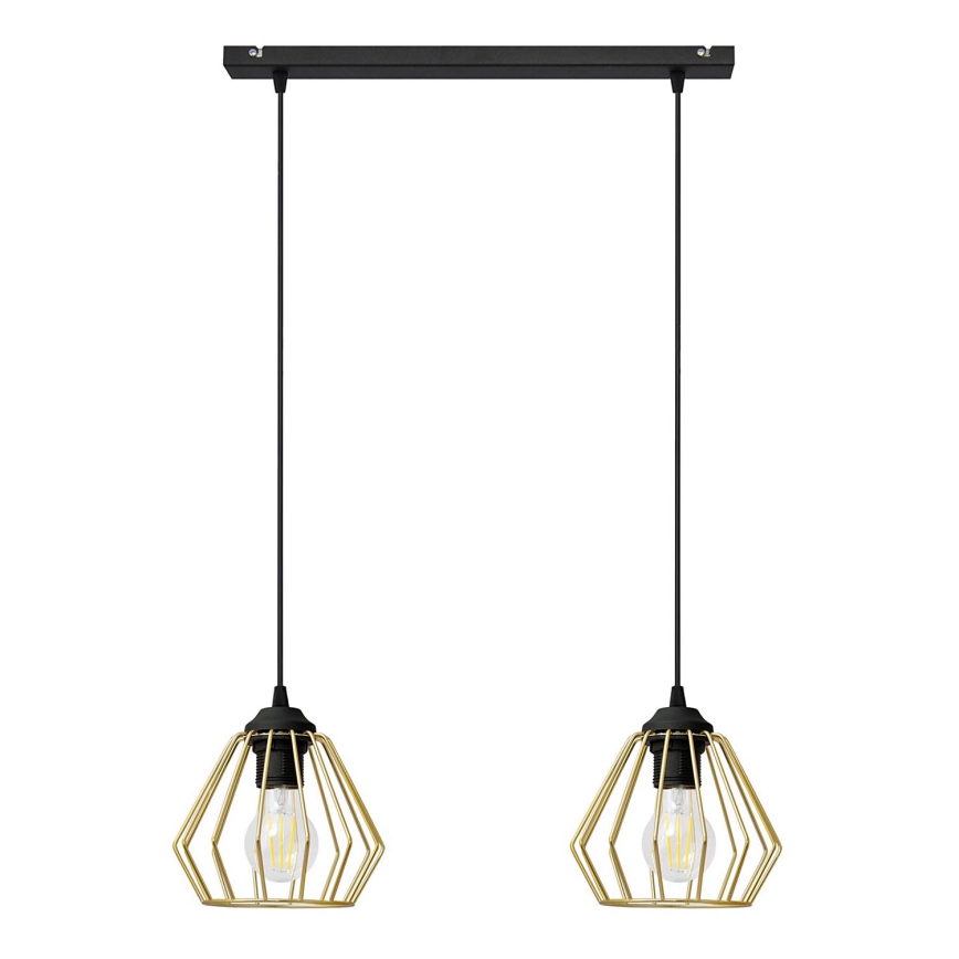 Hängeleuchte an Schnur AGAT 2xE27/15W/230V golden/schwarz