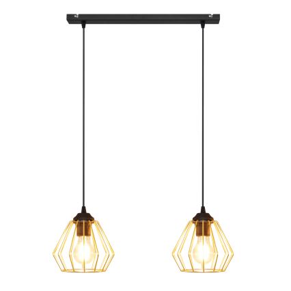 Hängeleuchte an Schnur AGAT 2xE27/15W/230V golden/schwarz