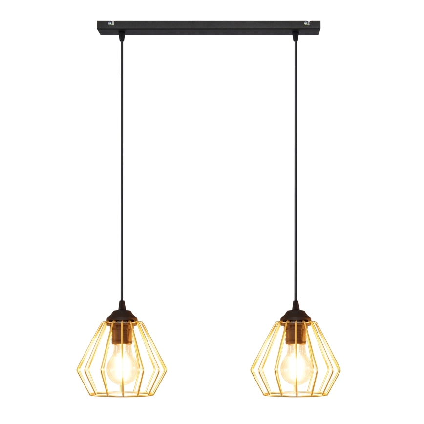 Hängeleuchte an Schnur AGAT 2xE27/15W/230V golden/schwarz