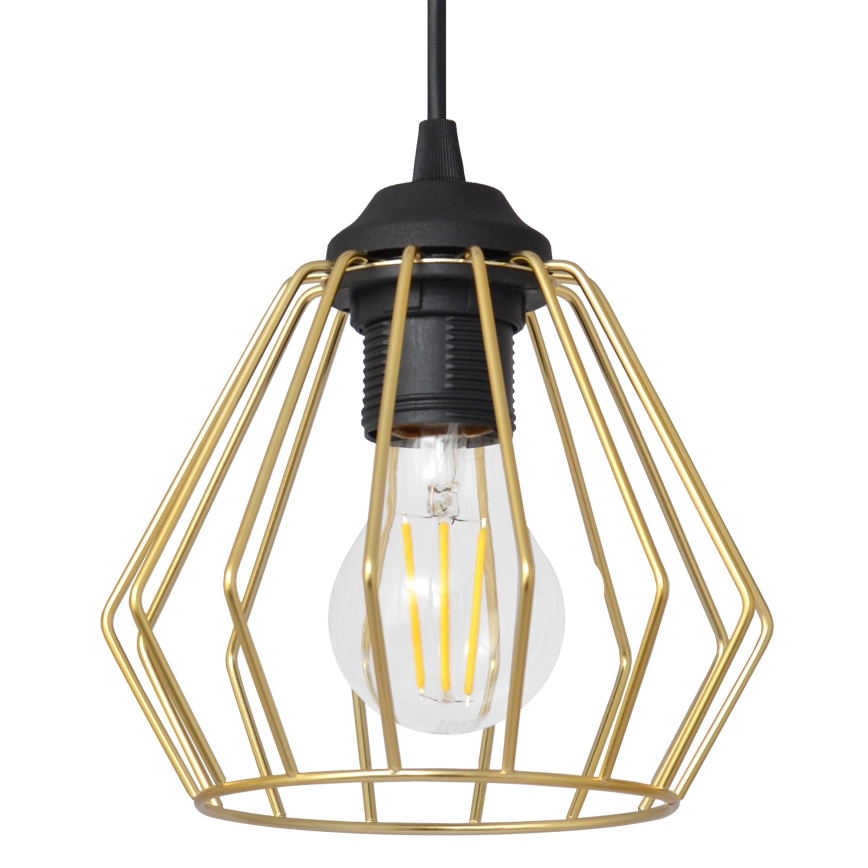 Hängeleuchte an Schnur AGAT 3xE27/15W/230V golden/schwarz