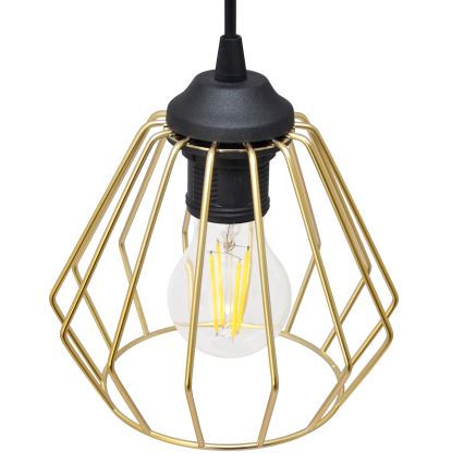 Hängeleuchte an Schnur AGAT 3xE27/15W/230V golden/schwarz
