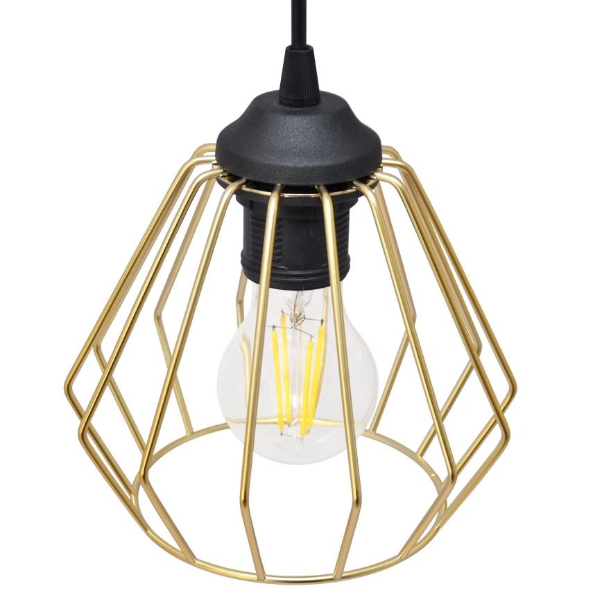 Hängeleuchte an Schnur AGAT 3xE27/15W/230V golden/schwarz