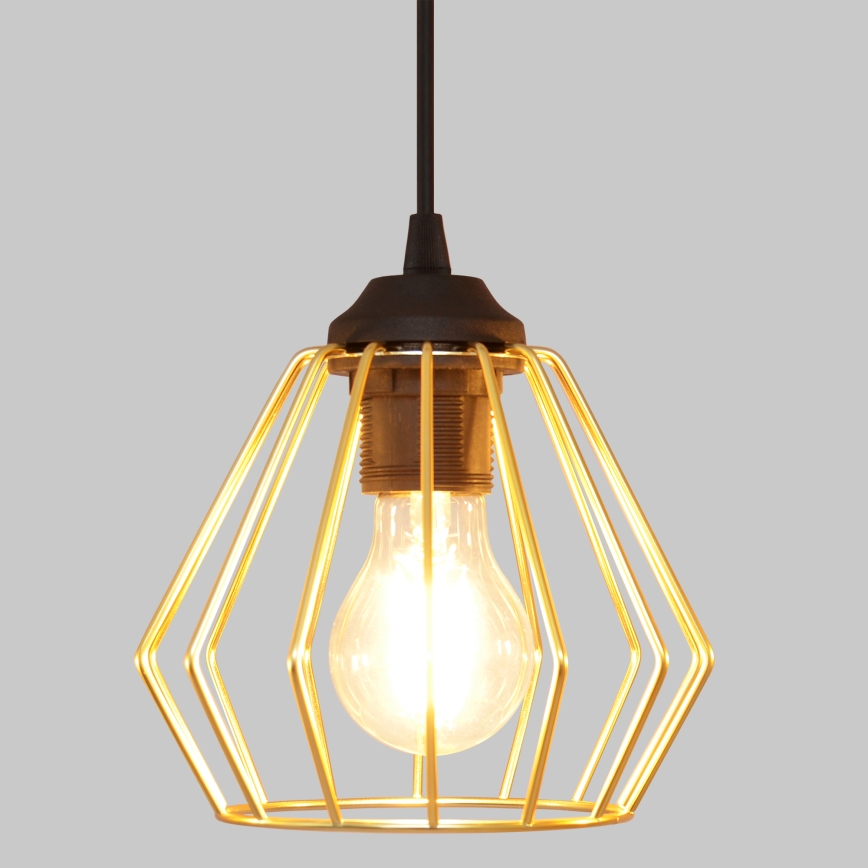 Hängeleuchte an Schnur AGAT 3xE27/15W/230V golden/schwarz