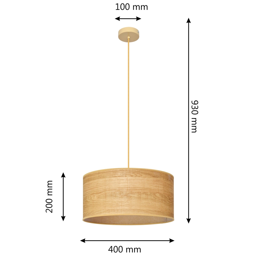Hängeleuchte an Schnur ALBA 1xE27/15W/230V d 40 cm braun