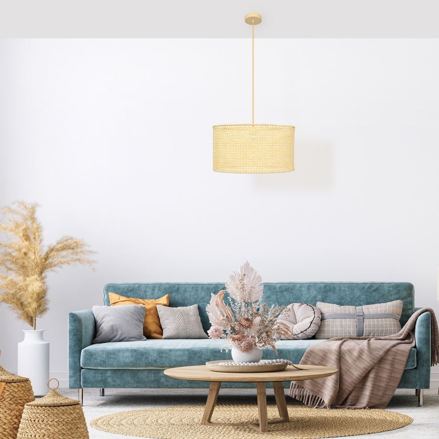 Hängeleuchte an Schnur ALBA 1xE27/15W/230V d 45 cm Rattan