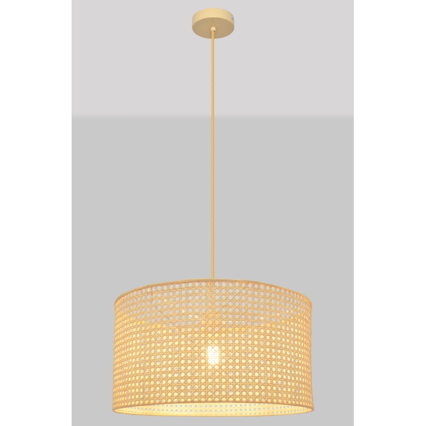 Hängeleuchte an Schnur ALBA 1xE27/15W/230V d 45 cm Rattan