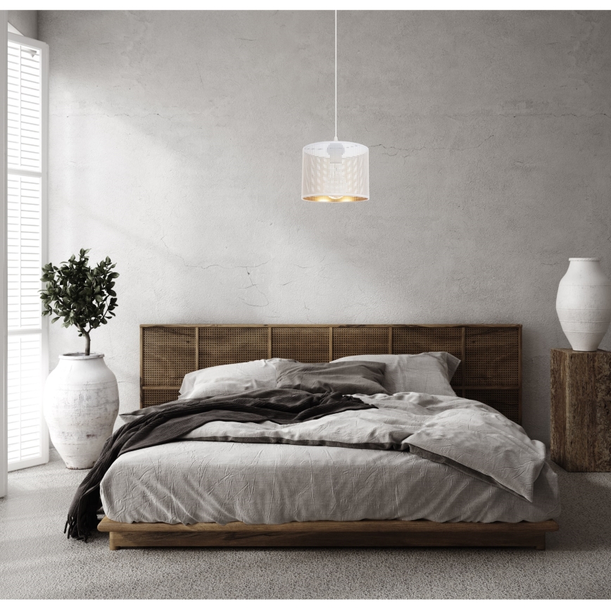 Hängeleuchte an Schnur ALDO 1xE27/60W/230V d 20 cm weiß