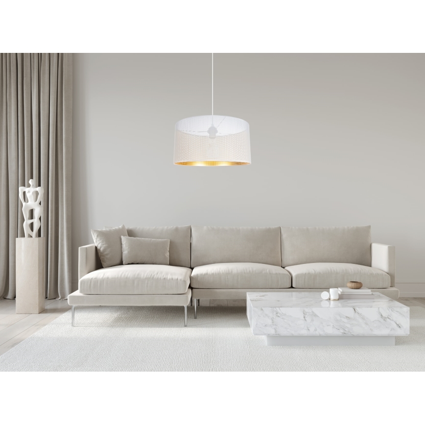 Hängeleuchte an Schnur ALDO 1xE27/60W/230V d 40 cm weiß