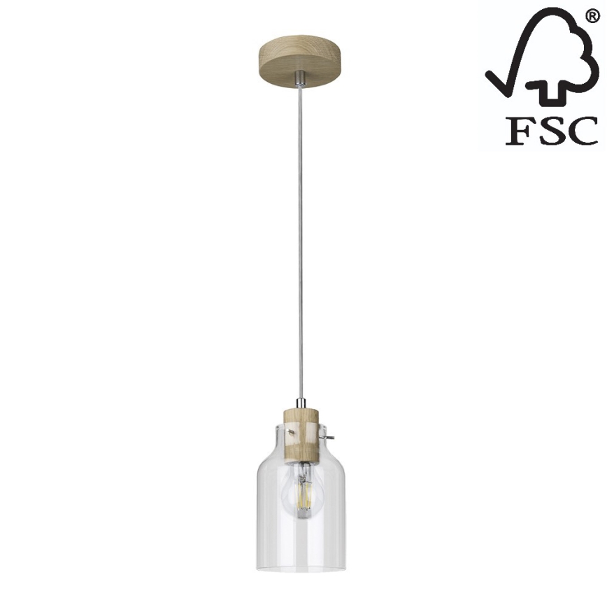 Hängeleuchte an Schnur ALESSANDRO 1xE27/60W/230V – FSC-zertifiziert