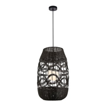 Hängeleuchte an Schnur ARONA 1xG9/9W/230V d 40 cm Rattan/schwarz