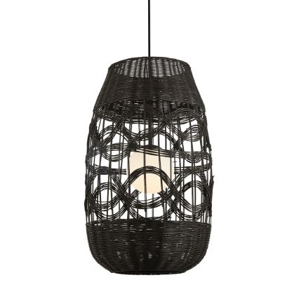 Hängeleuchte an Schnur ARONA 1xG9/9W/230V d 40 cm Rattan/schwarz