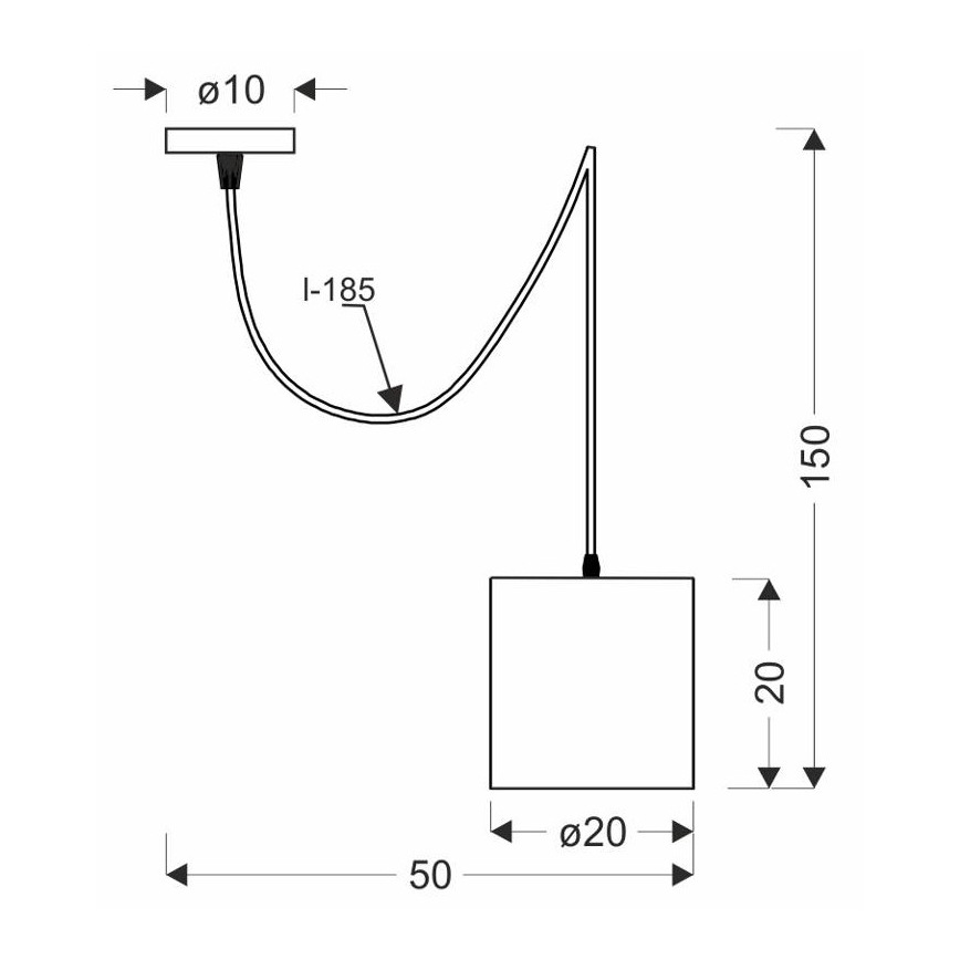 Hängeleuchte an Schnur ATLANTA 1xE27/40W/230V weiß