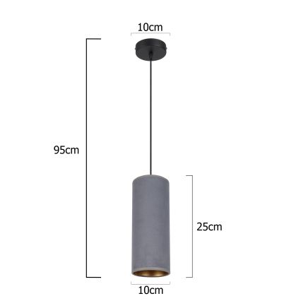 Hängeleuchte an Schnur AVALO 1xE27/60W/230V grau