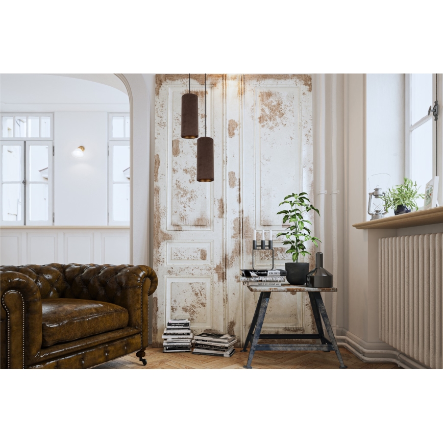 Hängeleuchte an Schnur AVALO 2xE27/60W/230V d 20 cm braun