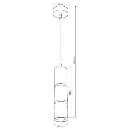 Hängeleuchte an Schnur BAMBOO 1xGU10/10W/230V schwarz