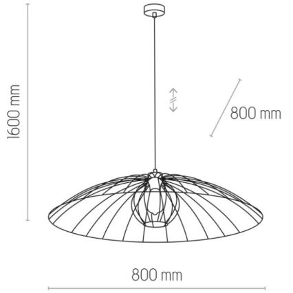 Hängeleuchte an Schnur BARBELLA 1xE27/60W/230V d 80 cm