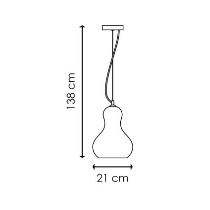 Hängeleuchte an Schnur BELLO 1xE27/40W/230V d 21 cm Chrom