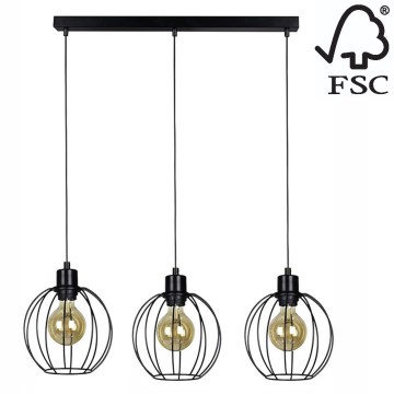 Hängeleuchte an Schnur BERIS 3xE27/60W/230V – FSC-zertifiziert