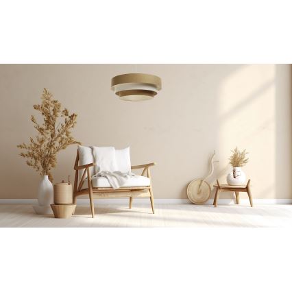 Hängeleuchte an Schnur BOHO TRINITI 1xE27/60W/230V braun/cremefarben