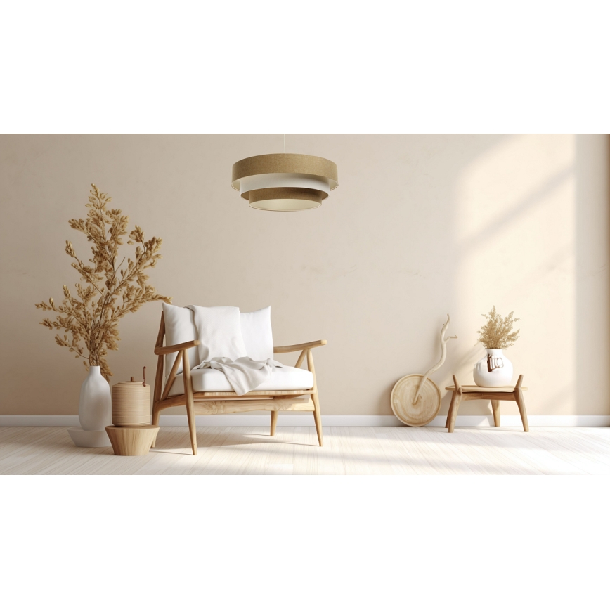 Hängeleuchte an Schnur BOHO TRINITI 1xE27/60W/230V braun/cremefarben