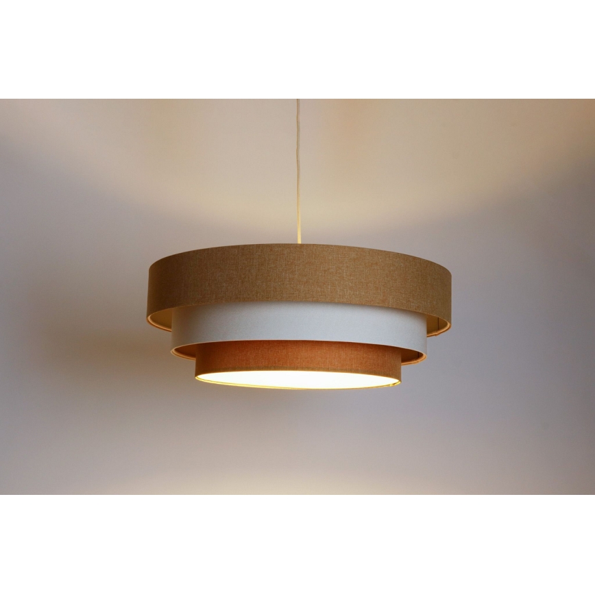 Hängeleuchte an Schnur BOHO TRINITI 1xE27/60W/230V braun/cremefarben