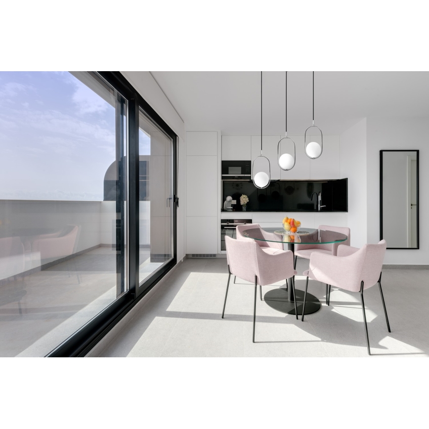 Hängeleuchte an Schnur CORDEL 1xG9/28W/230V glänzendes Chrom