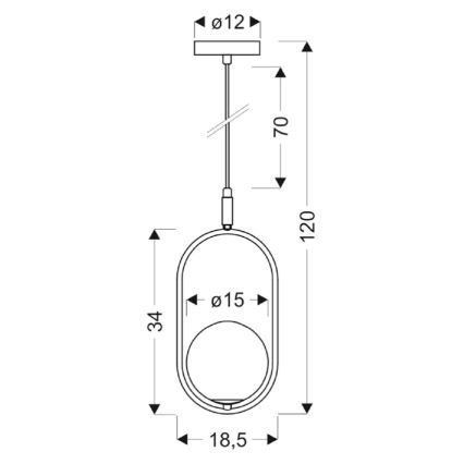 Hängeleuchte an Schnur CORDEL 1xG9/28W/230V glänzendes Chrom