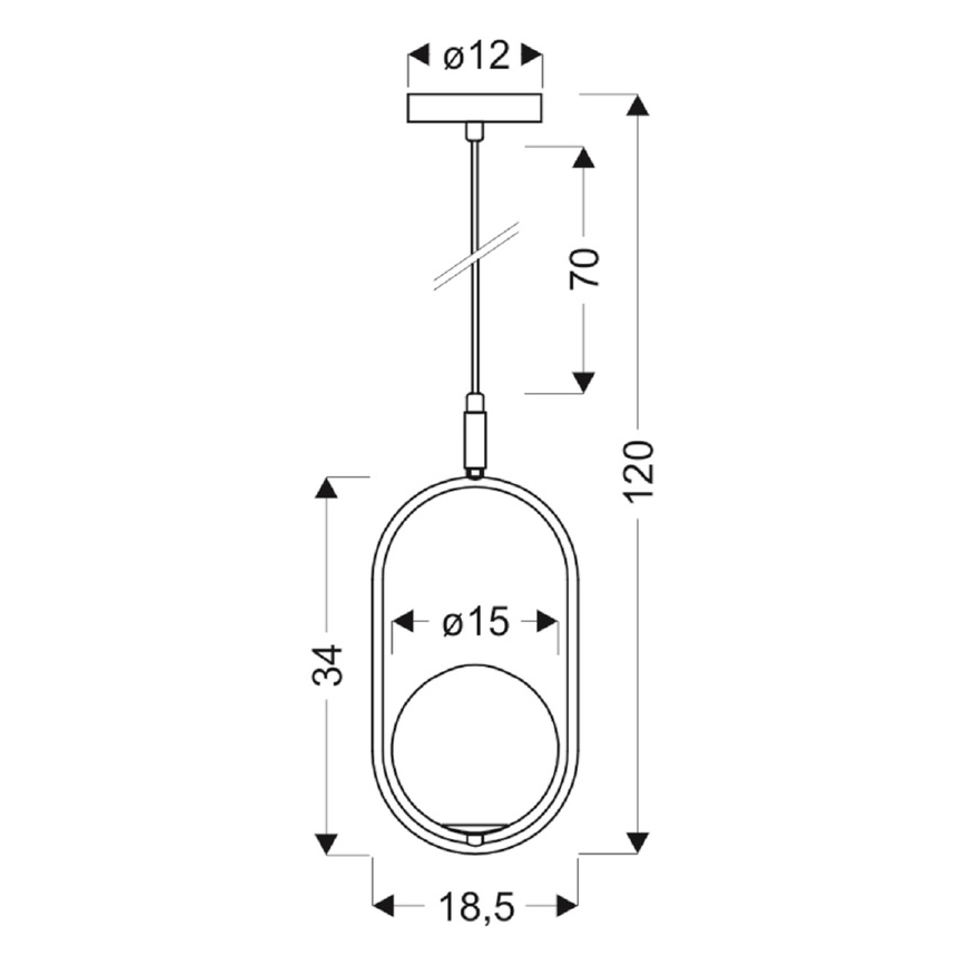 Hängeleuchte an Schnur CORDEL 1xG9/28W/230V glänzendes Chrom