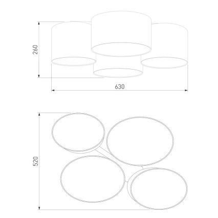 Hängeleuchte an Schnur CORDOBA 4xE27/60W/230V