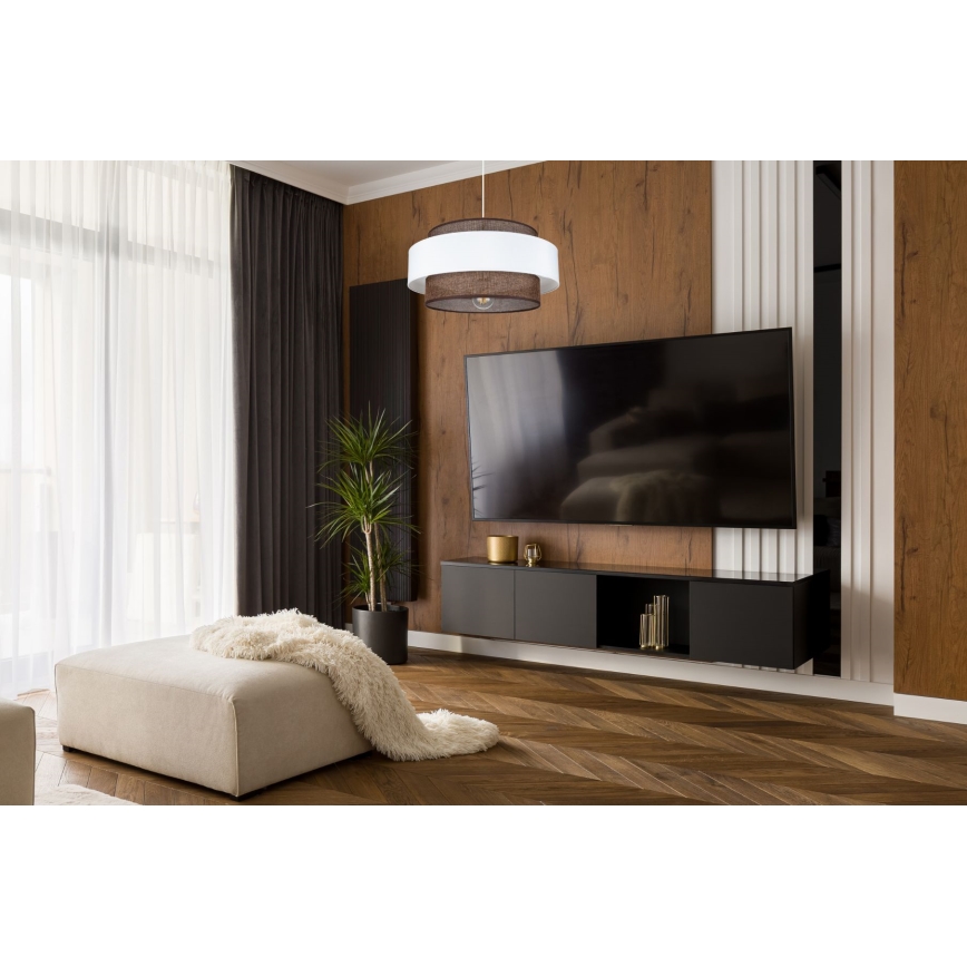 Hängeleuchte an Schnur CORSA 1xE27/60W/230V weiß/braun